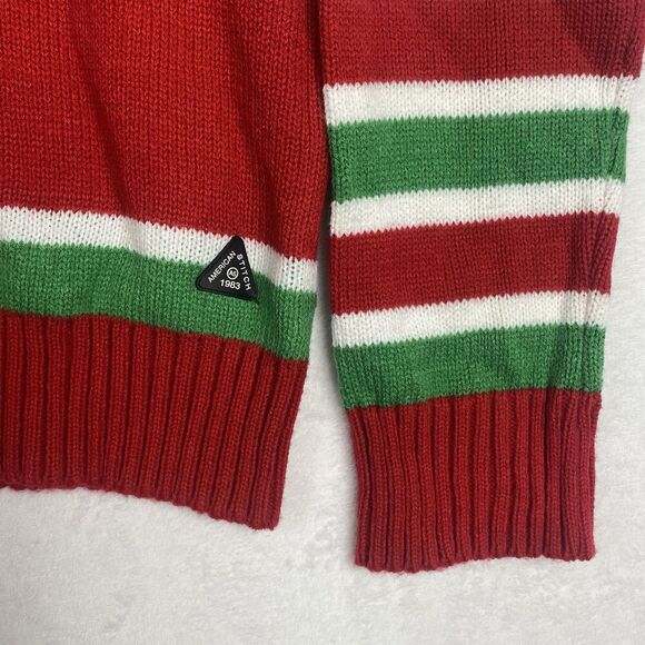 American Stitch Christmas Ugly Sweater Adult Red Long Sleeve Crewneck Pullover - Picture 4 of 8